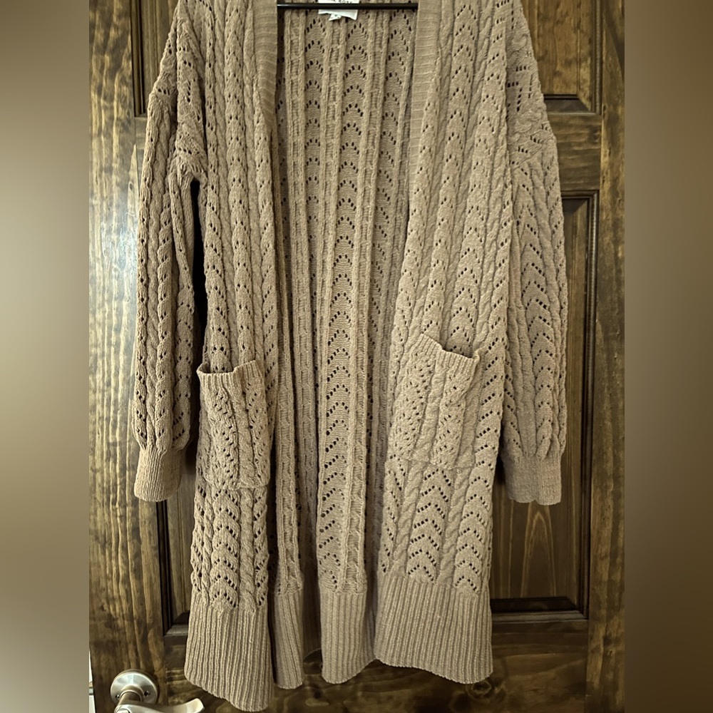 Soft Long Open Cardigan - Pink Rose - Medium